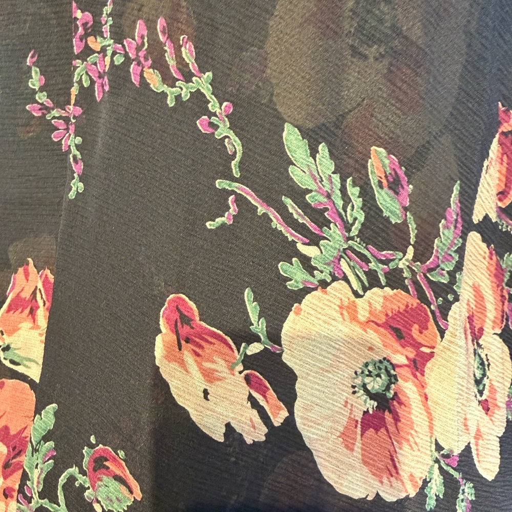 Lauren Ralph Lauren vintage silk handkerchief hem floral Skirt M - Picture 2 of 8